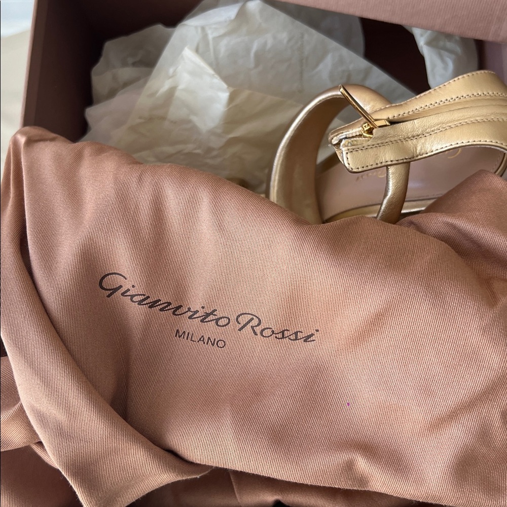 Gianvito Rossi Metallic Gold Heels - Picture 7 of 7